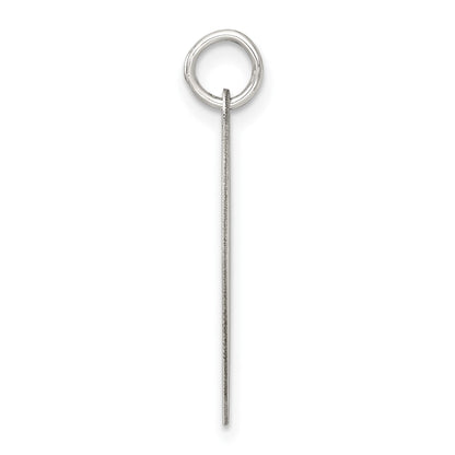 SS Rh-plt Engraveable Heart Polished Front/Satin Back Disc Charm