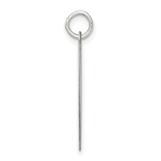 SS Rh-plt Engraveable Heart Polished Front/Satin Back Disc Charm