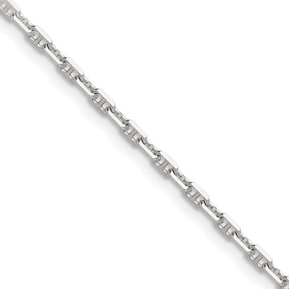 Sterling Silver Polished and D/C 2mm Mariner Link Chain