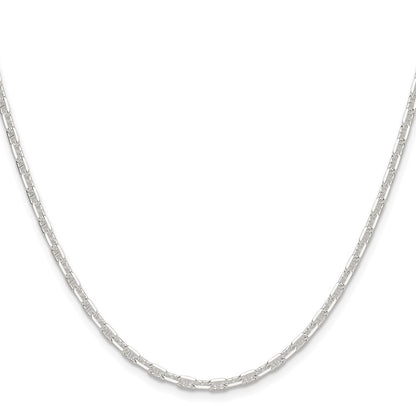 Sterling Silver Polished and D/C 3mm Mariner Link Chain
