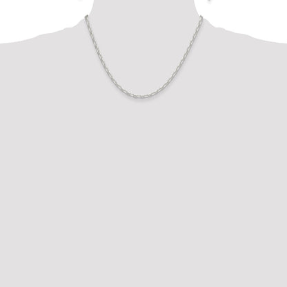 Sterling Silver Polished and D/C 3mm Mariner Link Chain