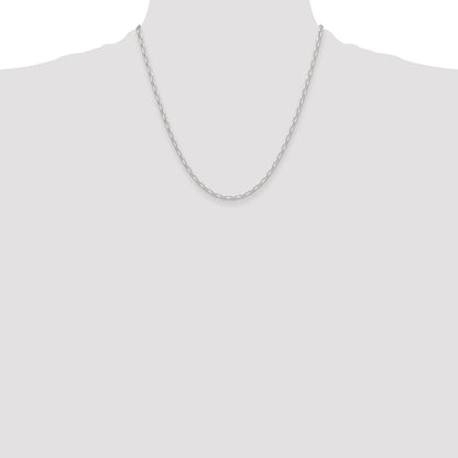 Sterling Silver Polished and D/C 3mm Mariner Link Chain