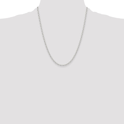 Sterling Silver Polished and D/C 3mm Mariner Link Chain
