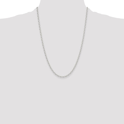 Sterling Silver Polished and D/C 3mm Mariner Link Chain