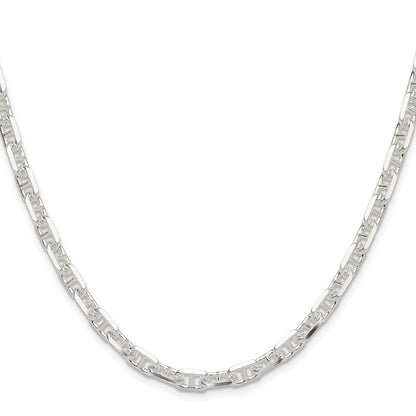 Sterling Silver Polished and D/C 5.5mm Mariner Link Chain
