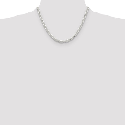 Sterling Silver Polished and D/C 5.5mm Mariner Link Chain