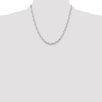 Sterling Silver Polished and D/C 5.5mm Mariner Link Chain