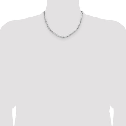 Sterling Silver 4.0mm Lightweight Flat Figaro Chain