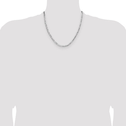 Sterling Silver 4.0mm Lightweight Flat Figaro Chain