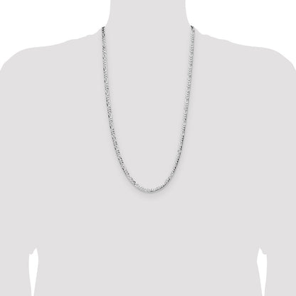 Sterling Silver 4.0mm Lightweight Flat Figaro Chain