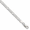 Sterling Silver 4.0mm Lightweight Flat Figaro Chain