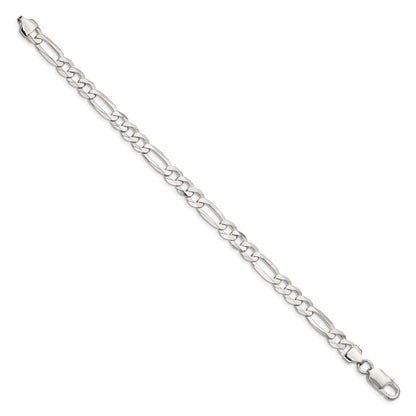 Sterling Silver 7.0mm Lightweight Flat Figaro Chain