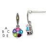 Sterling Silver Antiqued w/14k 5-stone Mother's Earring Mounting