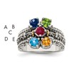 Sterling Silver Antiqued w/14k 5-stone Mother's Ring Mounting