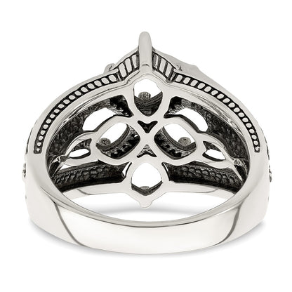 Sterling Silver Antiqued w/14k 4-stone Mother's Ring Mounting