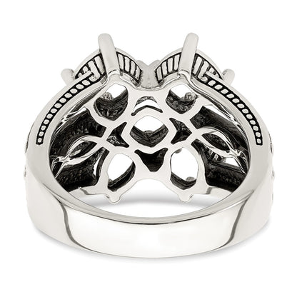 Sterling Silver Antiqued w/14k 5-stone Mother's Ring Mounting