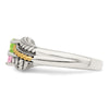 Sterling Silver Antiqued w/14k 2-stone Mother's Ring Mounting