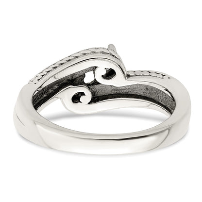 Sterling Silver Antiqued w/14k 2-stone Mother's Ring Mounting