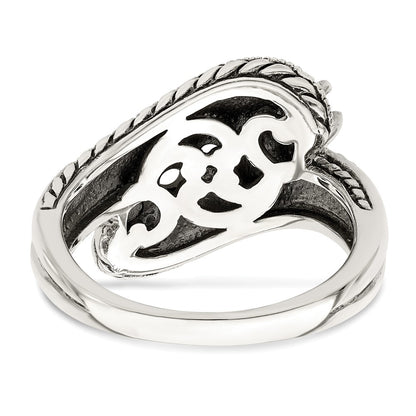 Sterling Silver Antiqued w/14k 5-stone Mother's Ring Mounting