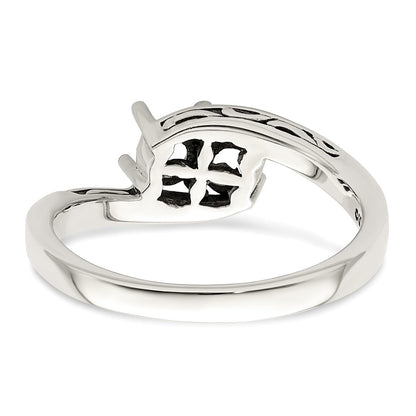 Sterling Silver Antiqued w/14k 2-stone Mother's Ring Mounting