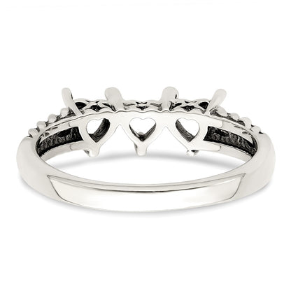 Sterling Silver Antiqued w/14k 3-stone Mother's Ring Mounting