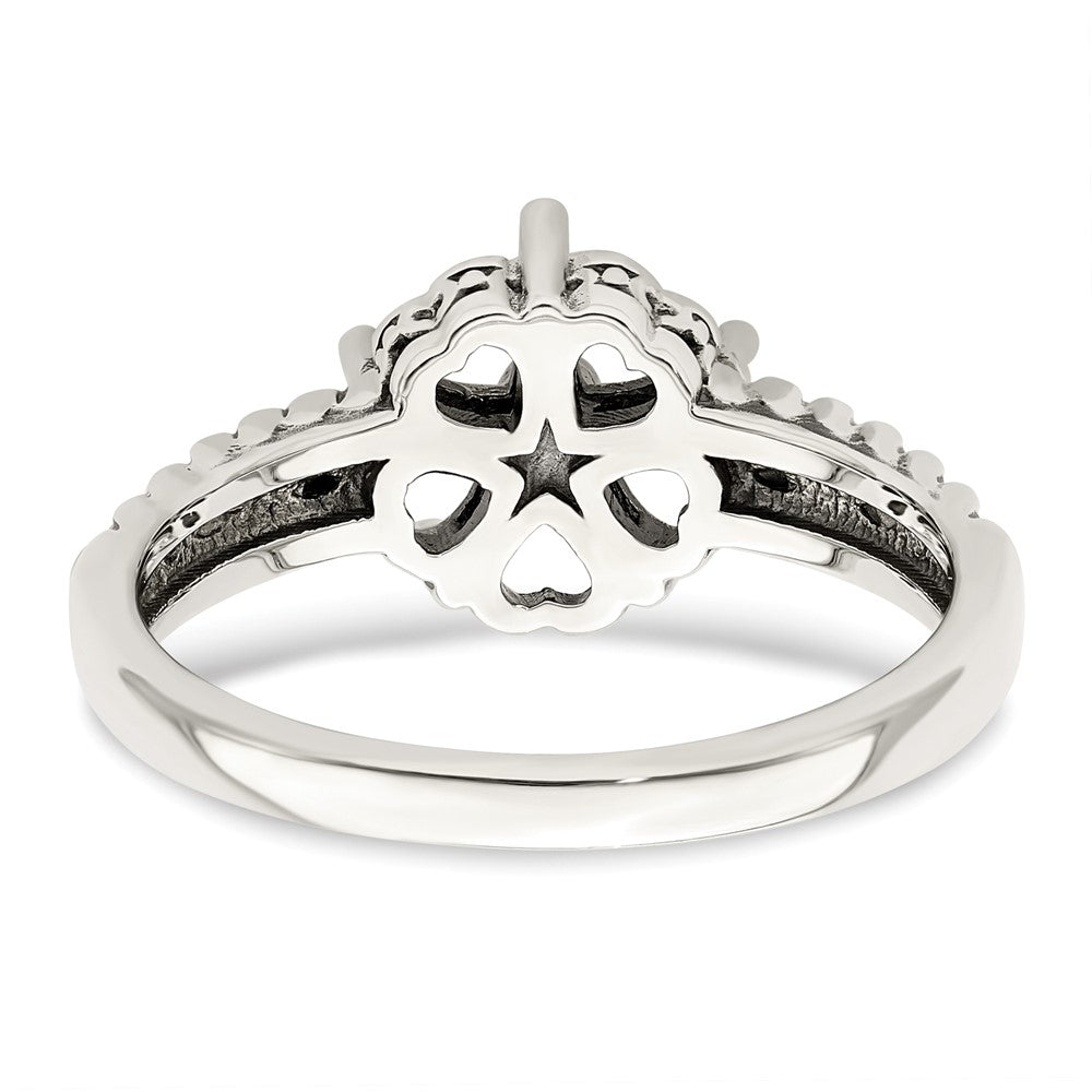 Sterling Silver Antiqued w/14k 2-stone Mother's Ring Mounting