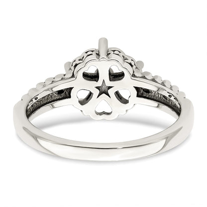 Sterling Silver Antiqued w/14k 2-stone Mother's Ring Mounting