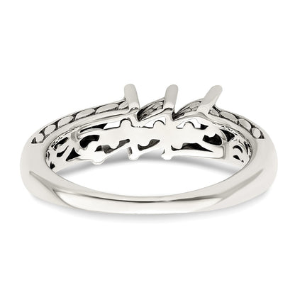 Sterling Silver Antiqued w/14k 3-stone Mother's Ring Mounting