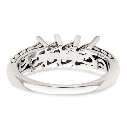 Sterling Silver Antiqued w/14k 4-stone Mother's Ring Mounting
