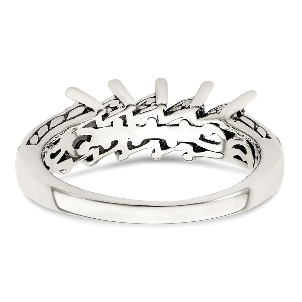 Sterling Silver Antiqued w/14k 5-stone Mother's Ring Mounting