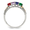Sterling Silver Antiqued w/14k 4-stone w/Diamond Mother's Ring Semi-Mount