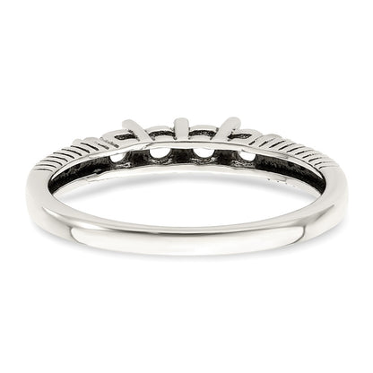 Sterling Silver Antiqued w/14k 4-stone w/Diamond Mother's Ring Semi-Mount