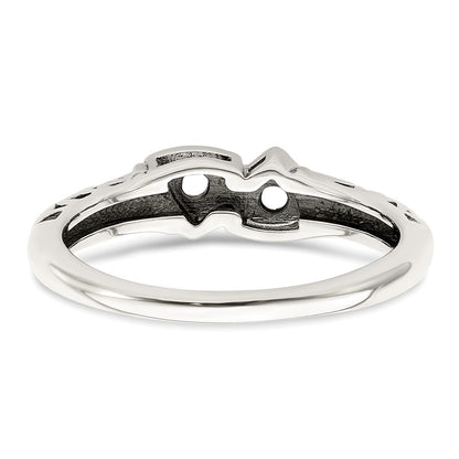 Sterling Silver Antiqued w/14k 2-stone Mother's Ring Mounting