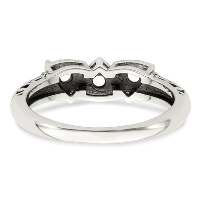 Sterling Silver Antiqued w/14k 3-stone Mother's Ring Mounting