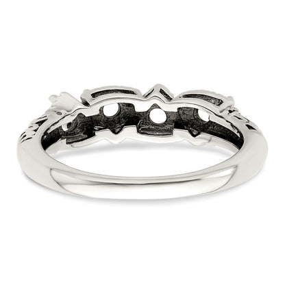 Sterling Silver Antiqued w/14k 4-stone Mother's Ring Mounting