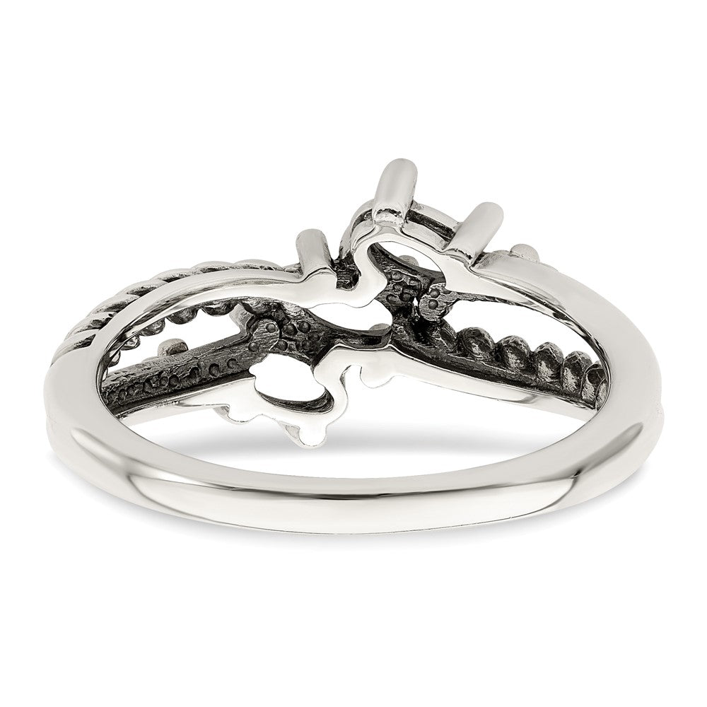 Sterling Silver Antiqued w/14k 3-stone Mother's Ring Mounting