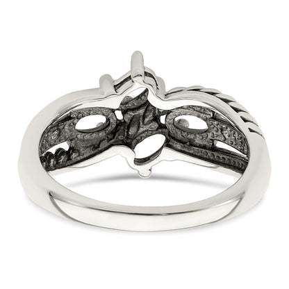 Sterling Silver Antiqued w/14k 4-stone Mother's Ring Mounting