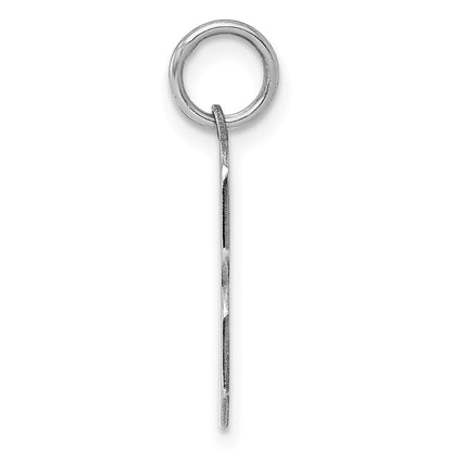Sterling Silver/Rhodium-plated Polished Number 3 Charm