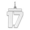 Sterling/Silver Rhodium-plated Polished Number 17 Charm