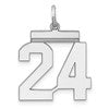 Sterling/Silver Rhodium-plated Polished Number 24 Charm