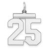 Sterling/Silver Rhodium-plated Polished Number 25 Charm