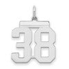 Sterling/Silver Rhodium-plated Polished Number 38 Charm