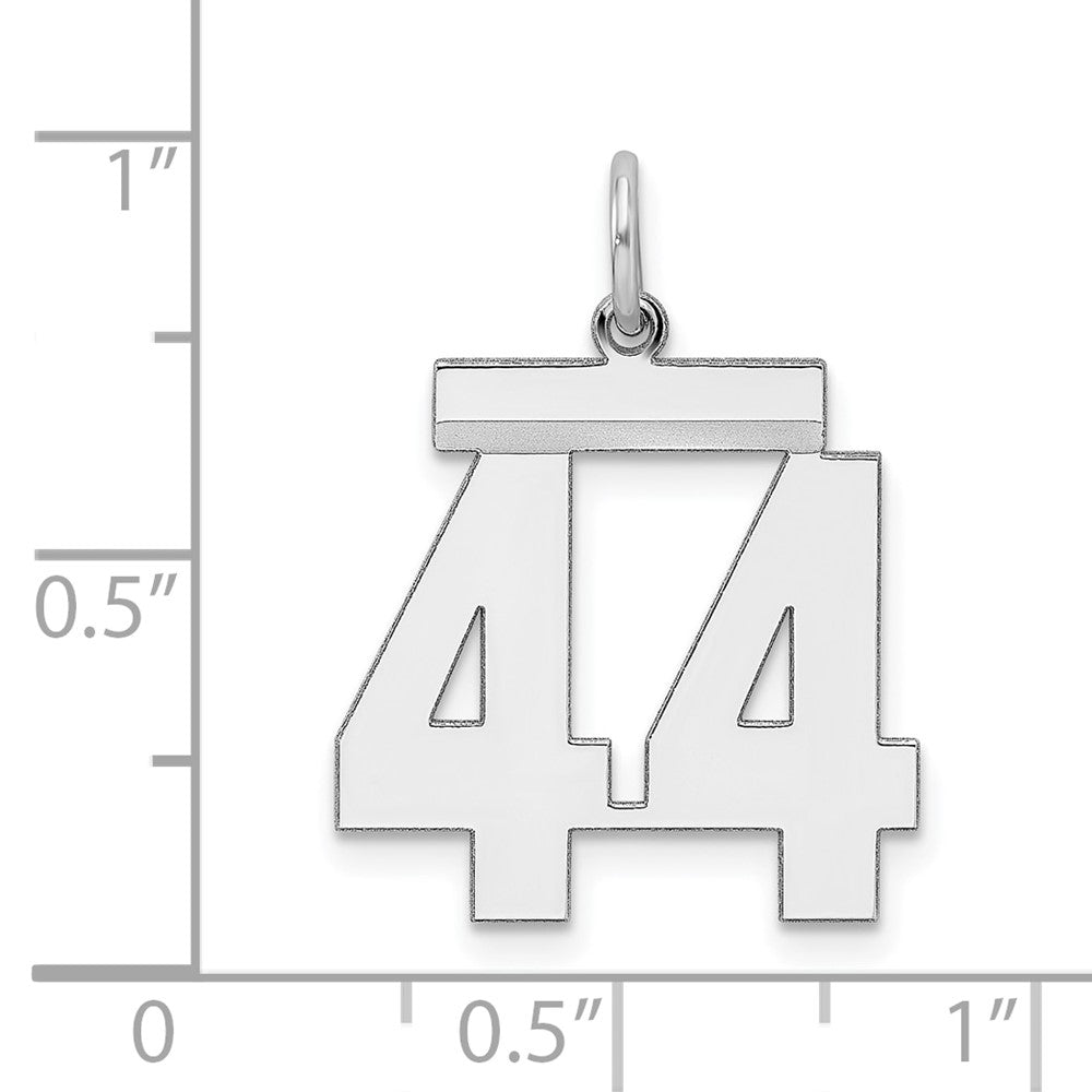 Sterling/Silver Rhodium-plated Polished Number 44 Charm