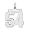 Sterling/Silver Rhodium-plated Polished Number 54 Charm