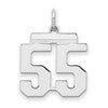 Sterling/Silver Rhodium-plated Polished Number 55 Charm