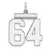 Sterling/Silver Rhodium-plated Polished Number 64 Charm