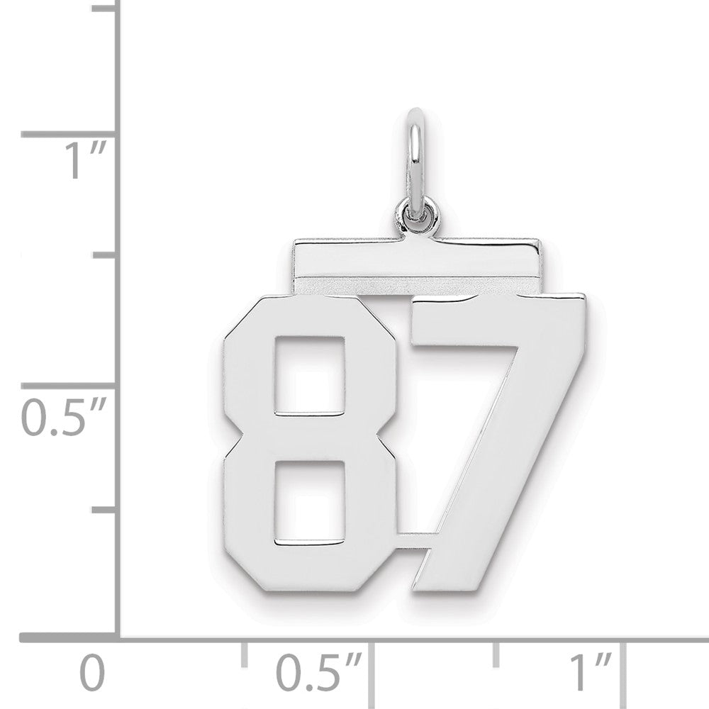 Sterling/Silver Rhodium-plated Polished Number 87 Charm