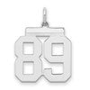 Sterling/Silver Rhodium-plated Polished Number 89 Charm