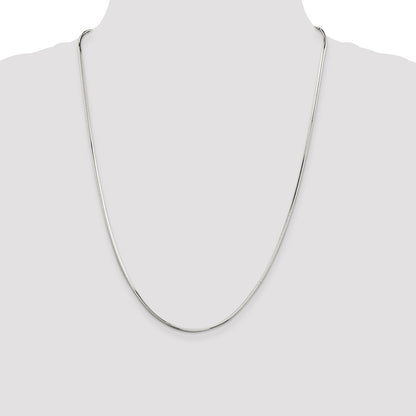 Sterling Silver 1.65mm Octagonal Snake Chain