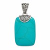 Sterling Silver Antiqued Turquoise Pendant